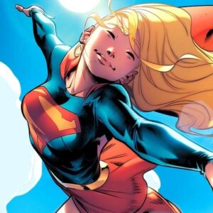 supergirl standing strong under sunlight